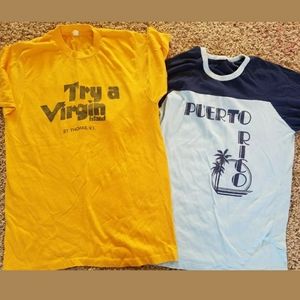 2 vintage t shirts, peurto rico and try a virgin